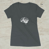 Brain Mountain Nature Outdoor Graphic Screen Print V-Neck T-Shirt