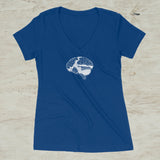 Brain Mountain Nature Outdoor Graphic Screen Print V-Neck T-Shirt
