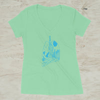 Lungs Heart Nature Women's V-Neck Graphic T-Shirt