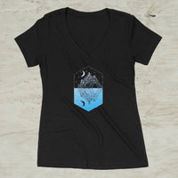 Mirror Mountain Lake Graphic V-Neck T-Shirt