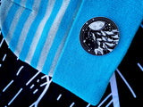 Night In The Mountains Striped Knit Beanie With Leatherette Patch
