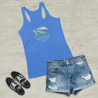 Sun Rays Mountain Forest Geometric Graphic TriBlend Tank