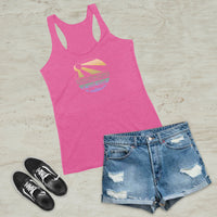 Sun Rays Mountain Forest Geometric Graphic TriBlend Tank