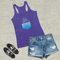 Mirror Midnight Mountain Geometric Graphic Tri-Blend Tank
