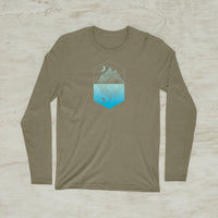 Mirror Midnight Mountain Geometric Graphic Tri-Blend Long Sleeve Shirt