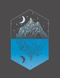 Mirror Mountain Lake Geometric Screen Print Sweatshirt