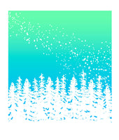 Northern Lights Mountain Tree Silhouette Graphic Screen Print Tri-Blend Tank
