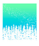 Northern Lights Mountain Tree Silhouette Graphic Screen Print Tri-Blend Tank