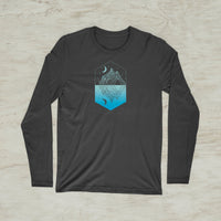 Mirror Midnight Mountain Geometric Graphic Tri-Blend Long Sleeve Shirt