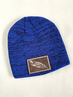 Feather 8" Marled Knit Beanie With Leatherette Patch