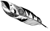 Feather Quill Mountain 8" Marled Knit Beanie With Leatherette Patch