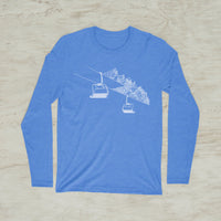 Ski Lift Mountain Long Sleeve Tri-Blend Screen Print T-Shirt