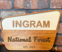 Custom Personalized National Forest or Park Name Sign