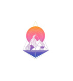 Geometric Mountain Lake Sunset Graphic Tri Blend Tank