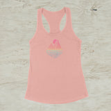 Mountain Lake Sunset Geometric Ombré Graphic Tank