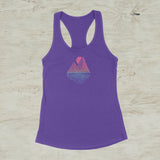 Mountain Lake Sunset Geometric Ombré Graphic Tank